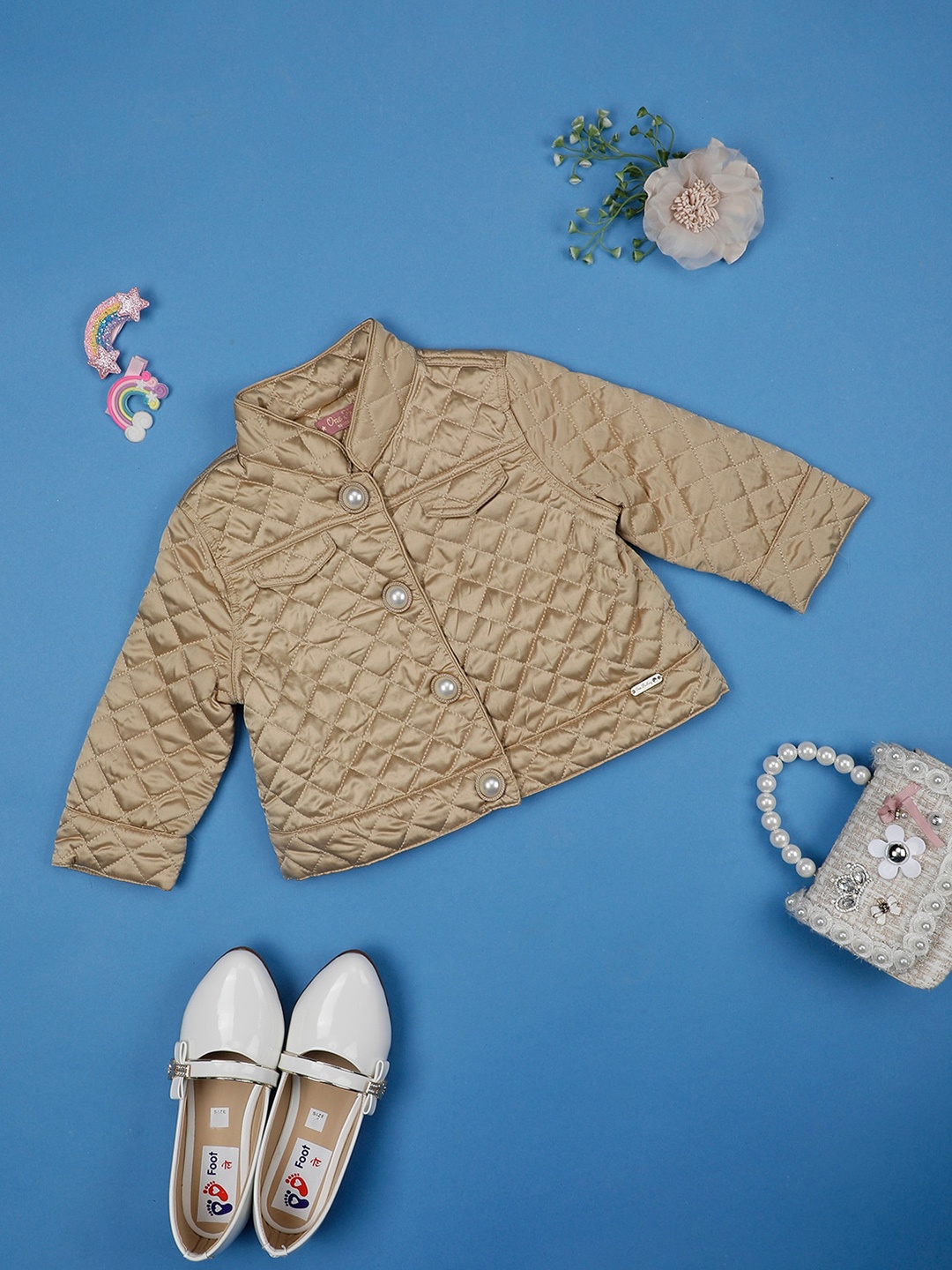 

One Friday Girls Bomber Jacket, Gold