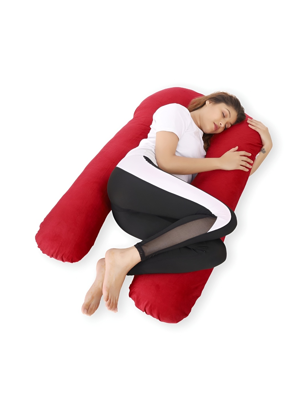 

DADDY COOL Maroon Fibre Filled Faux Velvet Lightweight Maternity Pillow