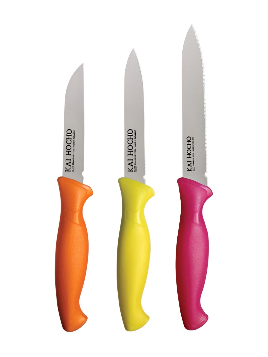 

KAI Orange & Yellow 3 Pcs Stainless Steel Knife