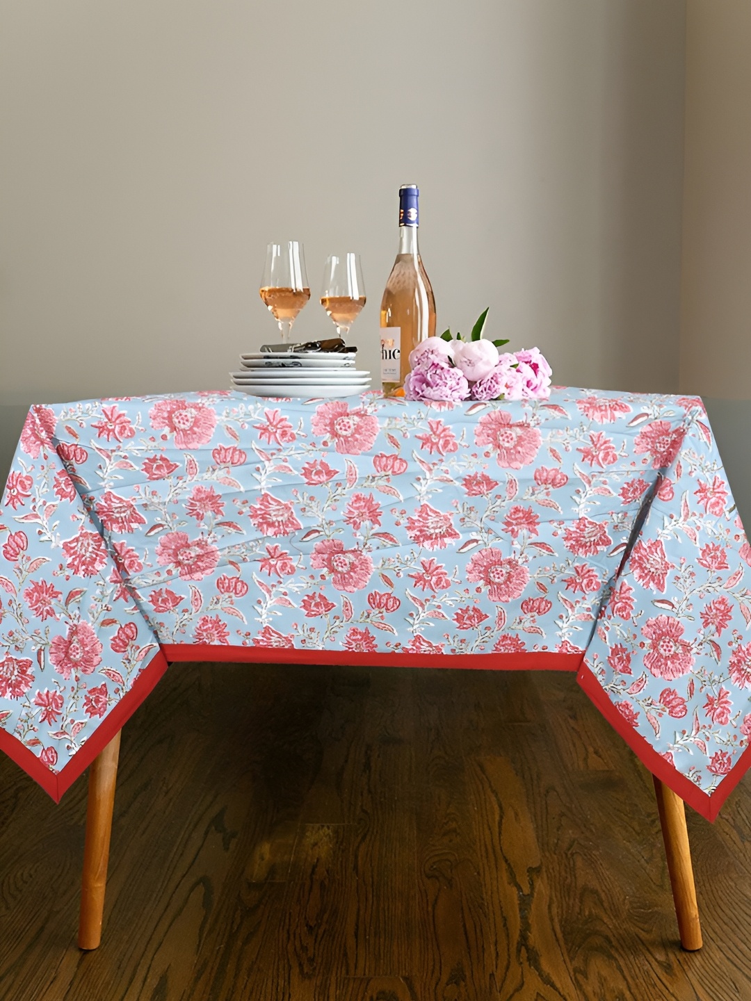 

Texstylers Multicoloured Geometric Printed Anti-Skid Cotton 8-Seater Table Cover, Multi