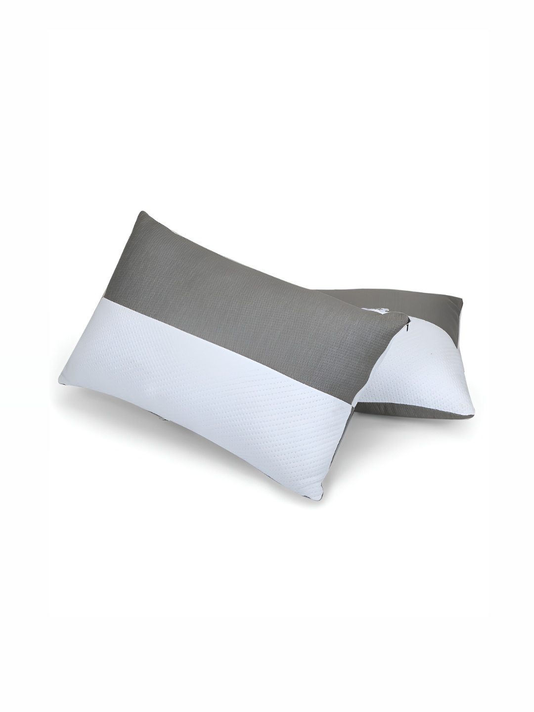 

AVI White & Grey 2 Pieces Fibre Filled Breathable Sleep Pillow