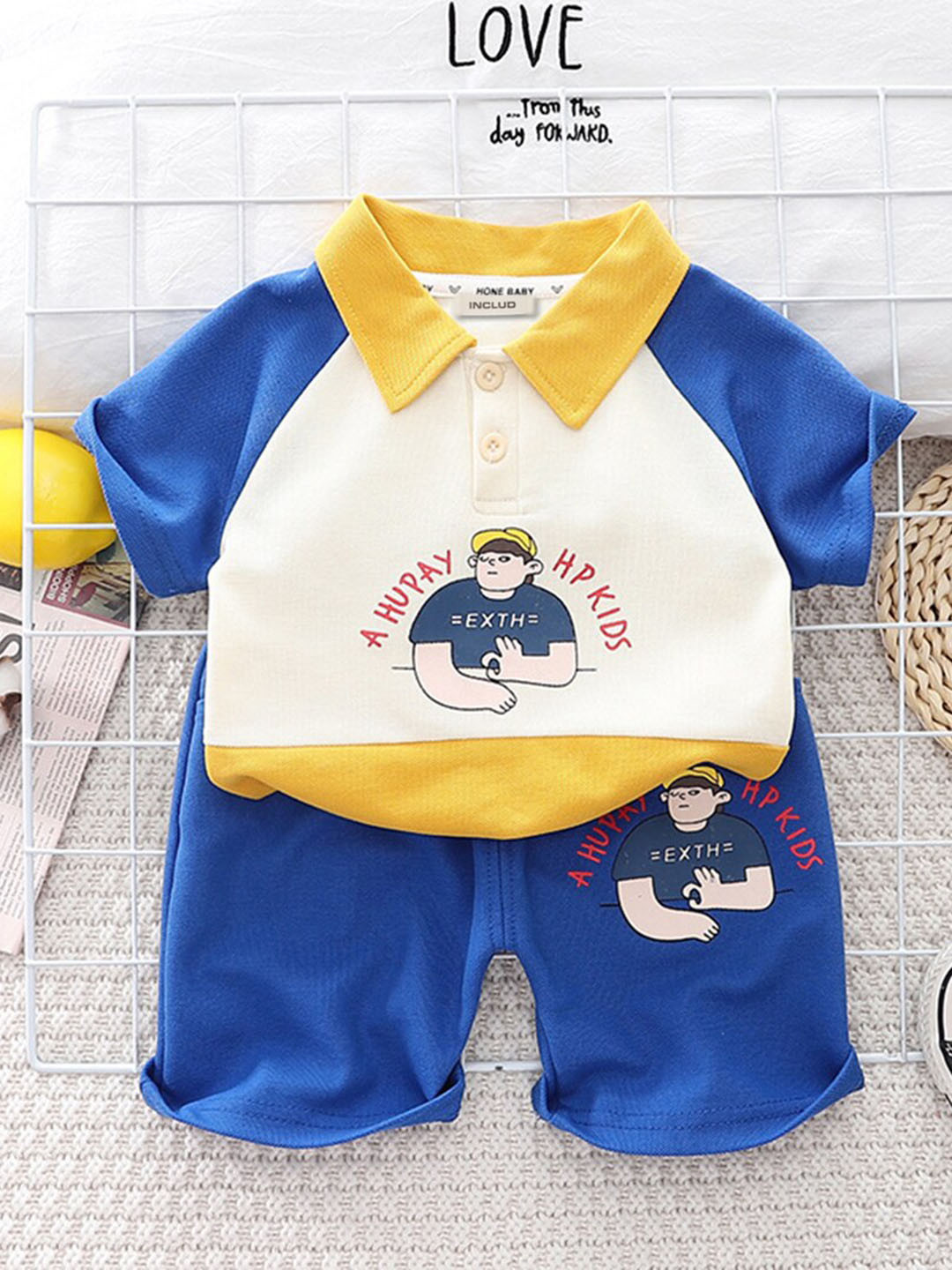 

INCLUD Boys Printed T-shirt with Shorts, Blue