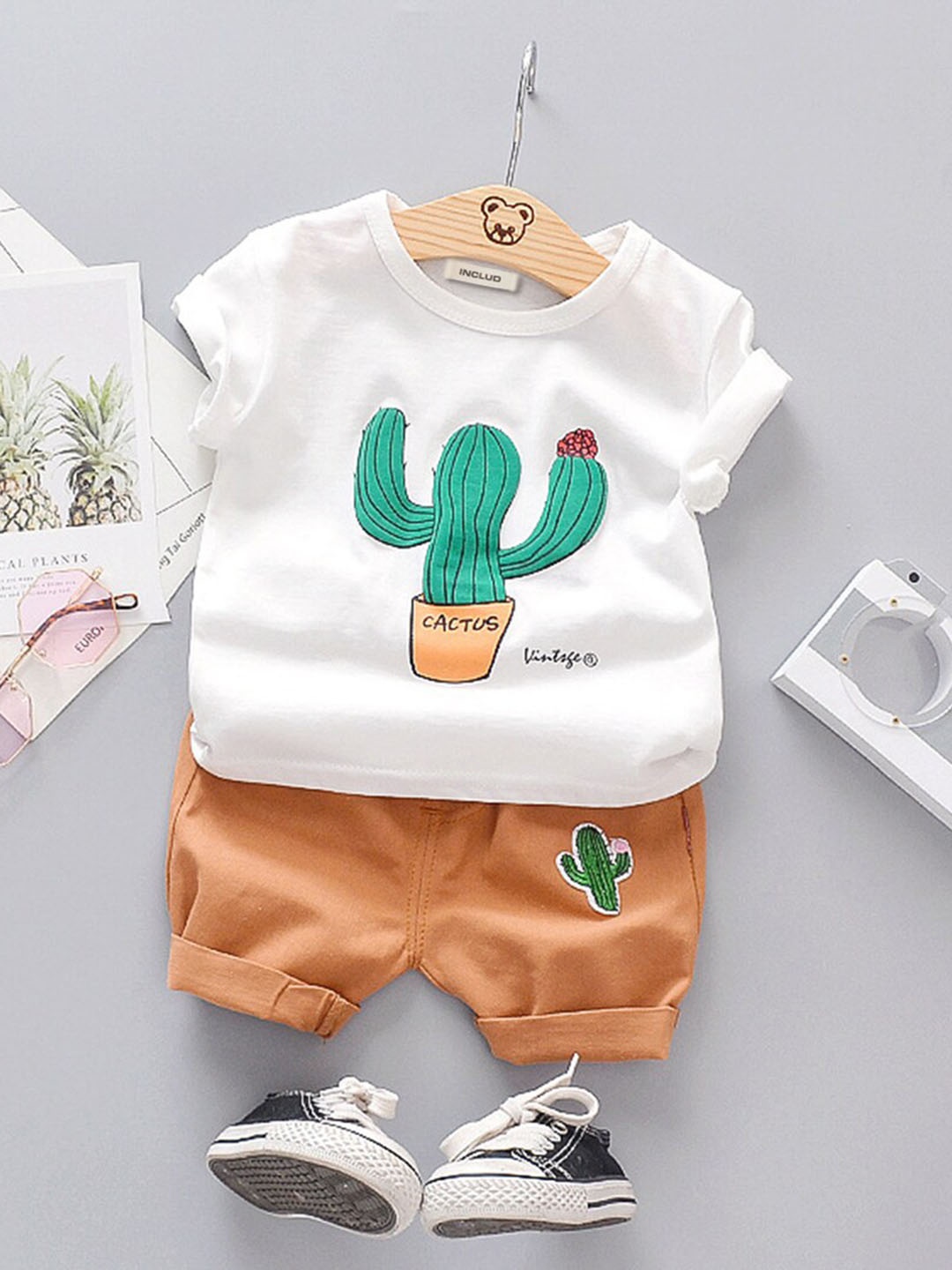 

INCLUD Boys Printed T-Shirt With Shorts, White