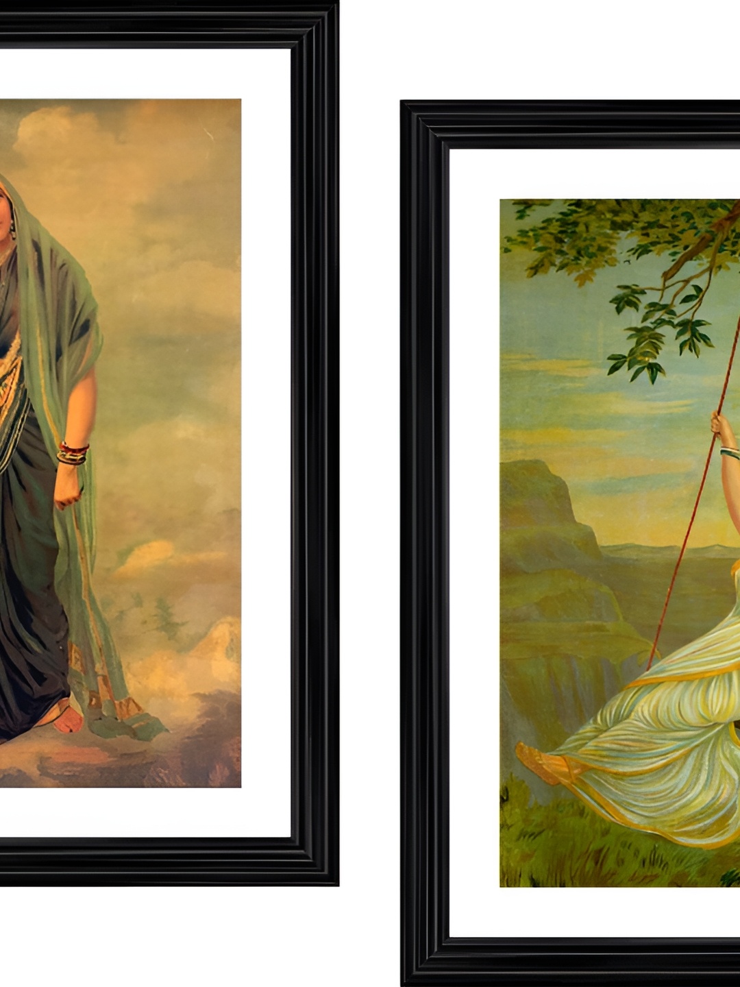 

Adventures India Black & White 2 Pieces Wooden Wall Art