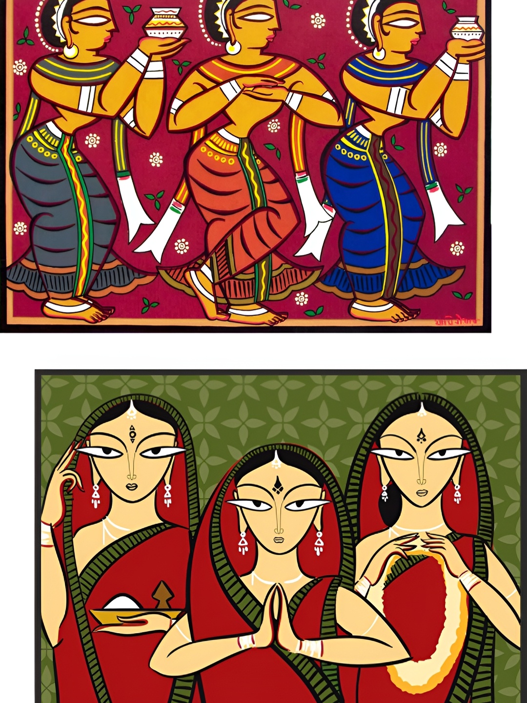 

Adventures India Black & Red 2 Piece Wood Religious Wall Paintings