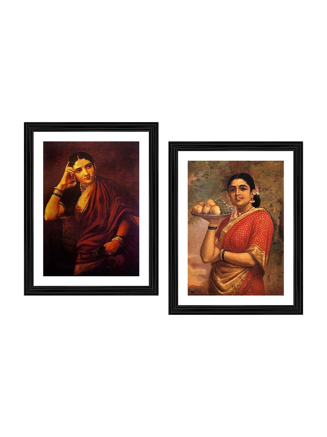 

Adventures India Black & Red 2 Pieces Wooden Painting Wall Arts