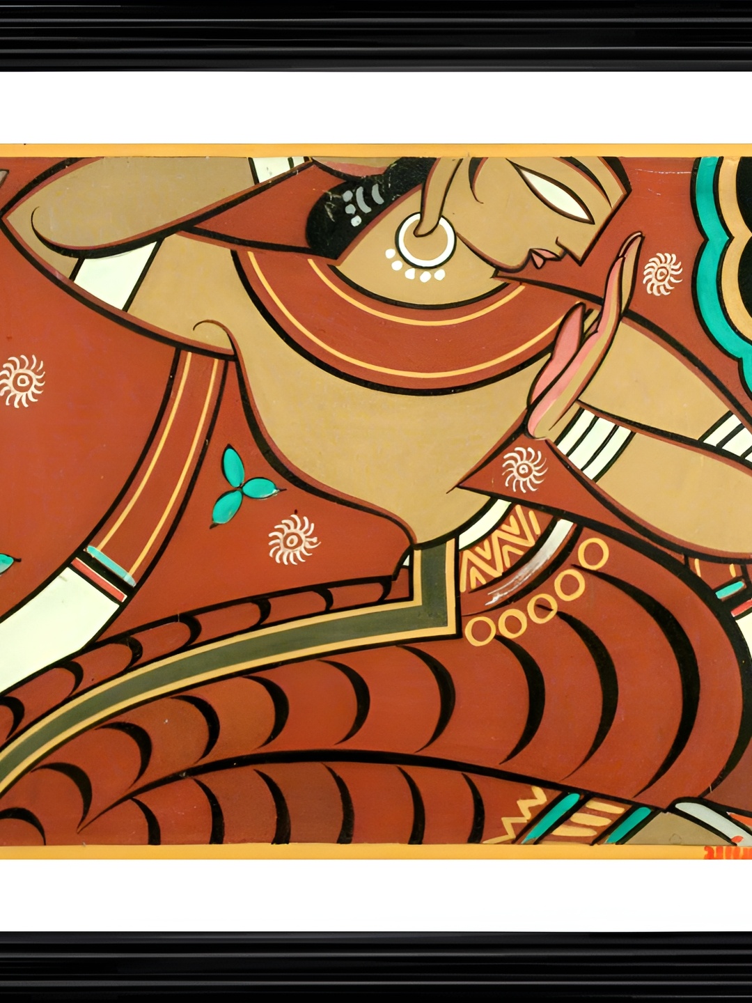 

Adventures India Brown & White Wooden Religious Wall Painting