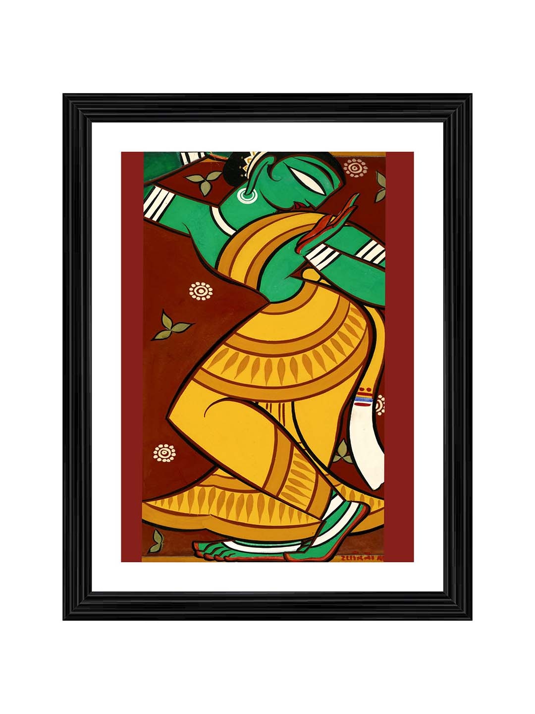 

Adventures India Black & Green Wooden Wall Painting