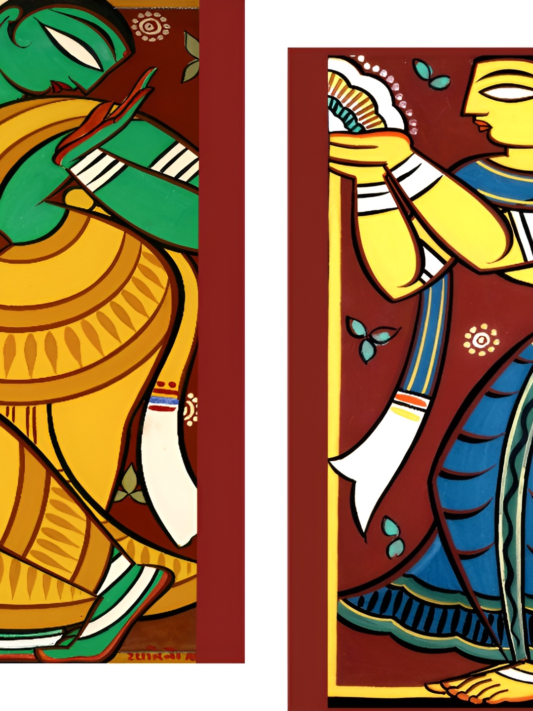 

Adventures India Red & Yellow 2 Pieces Wooden Painting Wall Arts