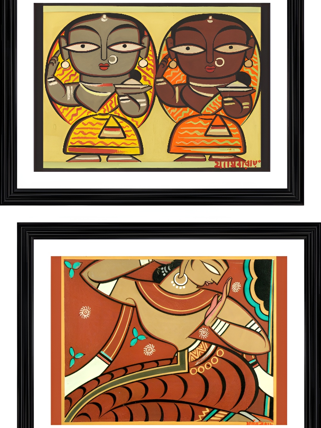 

Adventures India Black & Brown 2 Pieces Wooden Paintings Wall Art