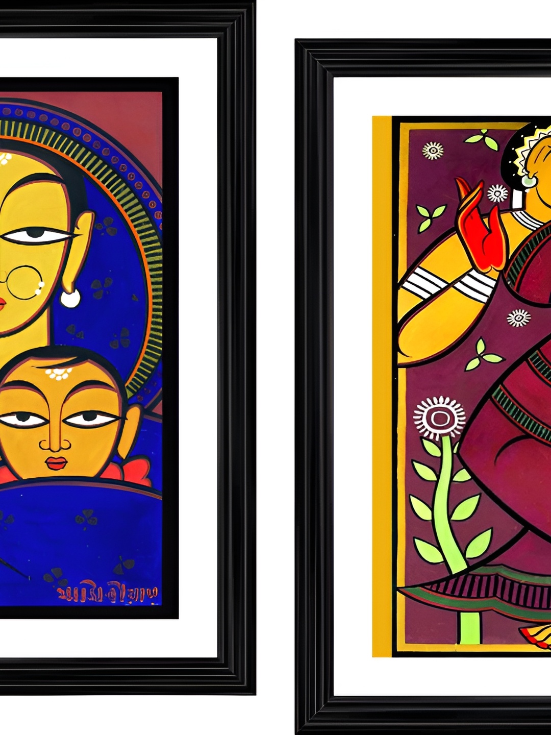 

Adventures India Black & Red 2 Pieces Wooden Painting Wall Arts