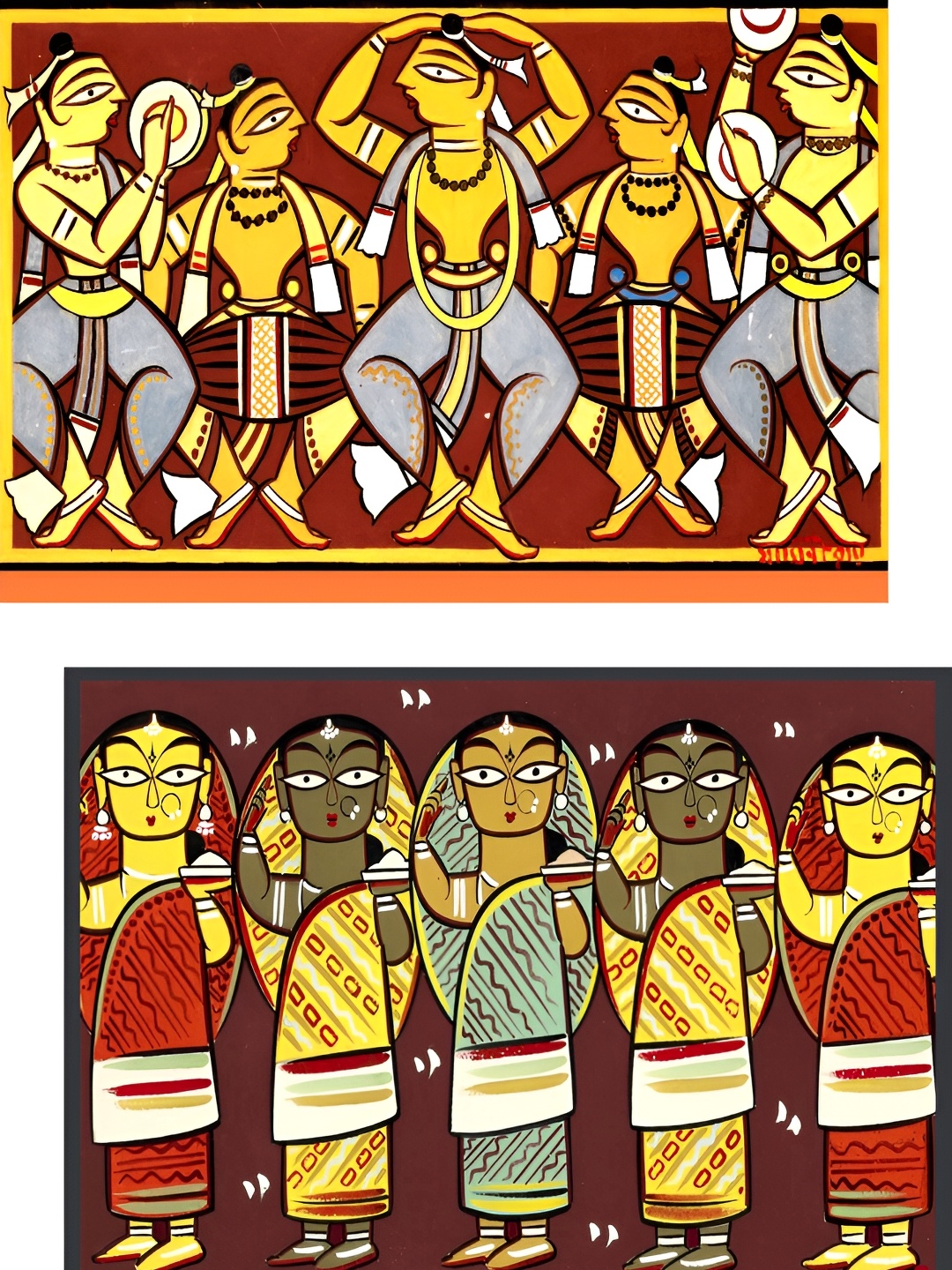 

Adventures India Red & Yellow 2 Pieces Wooden Painting Wall Art