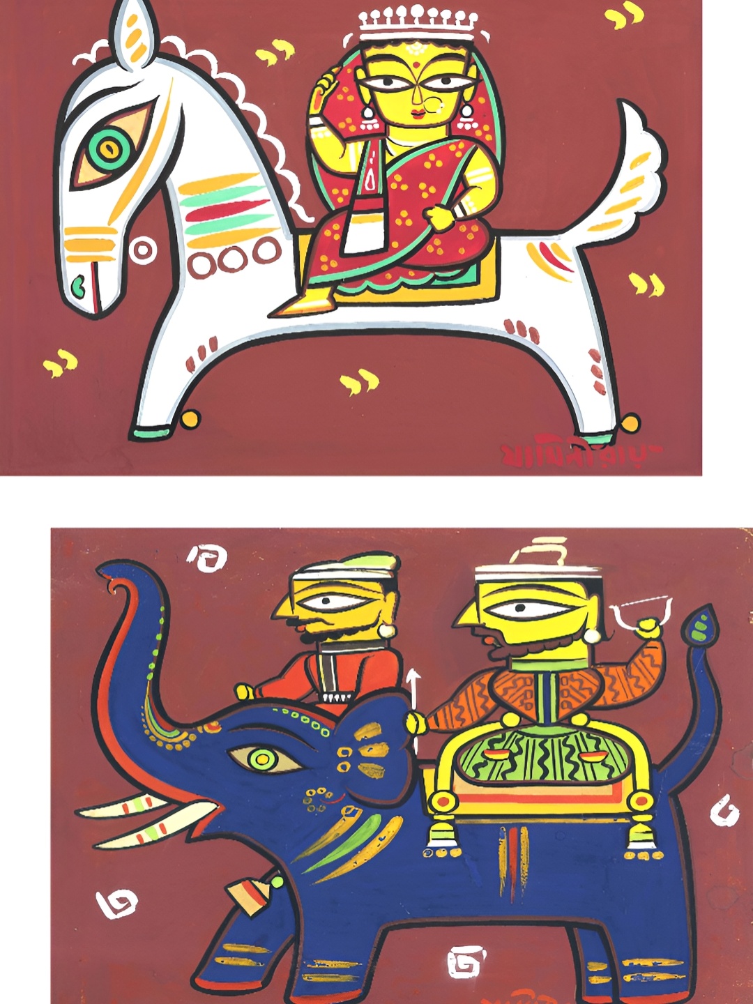 

Adventures India Red & Blue 2 Piece Wood Other Wall Paintings