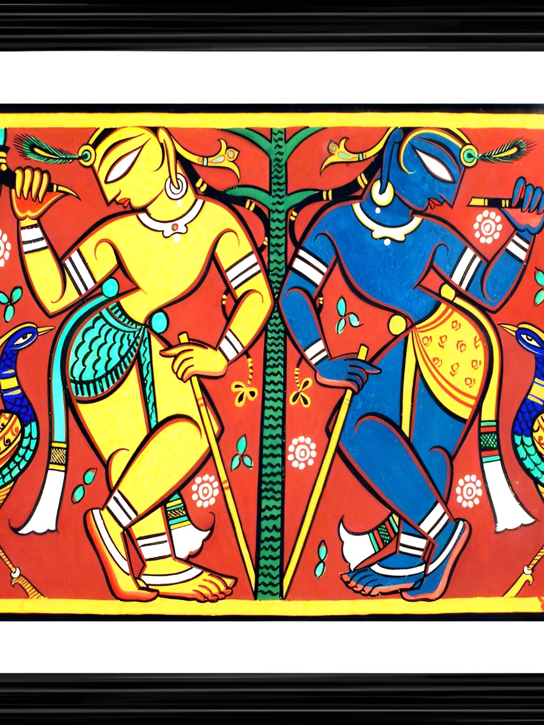 

Adventures India White & Red Wooden Painting Wall Art