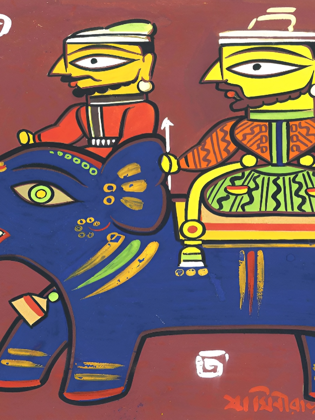 

Adventures India Brown & Blue Wooden Painting Wall Art