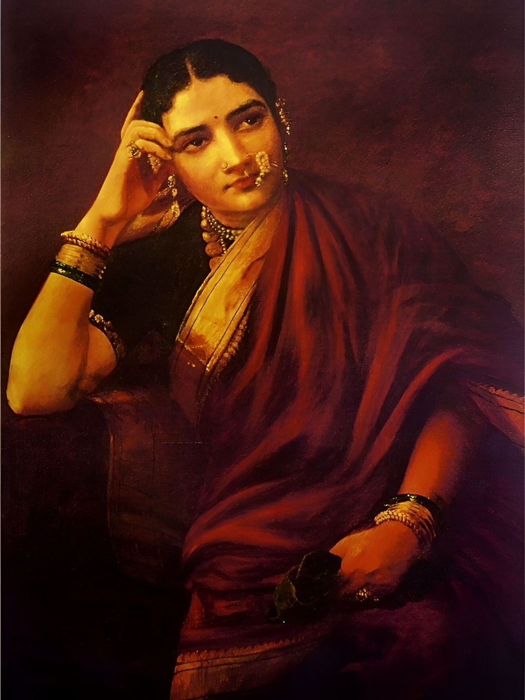 

Adventures India Red & Black Wooden Painting Wall Art