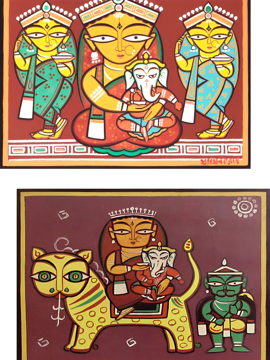 

Adventures India Black & Yellow Wooden Religious Paintings Wall Art