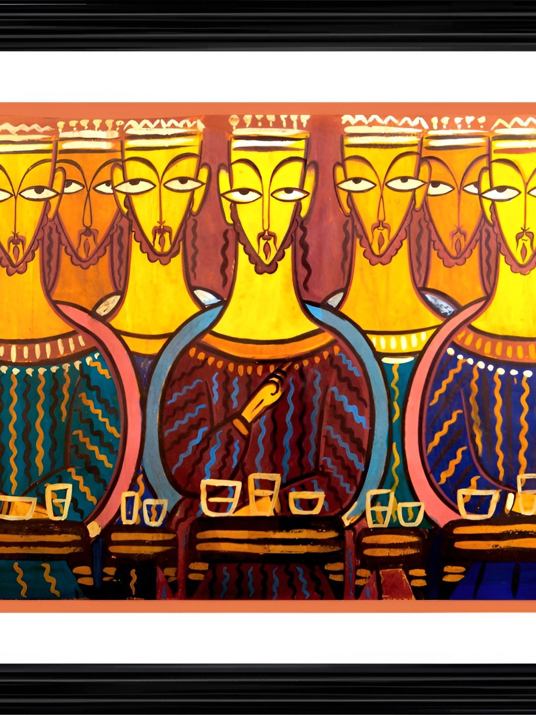 

Adventures India White & Yellow Wooden Paintings Wall Art