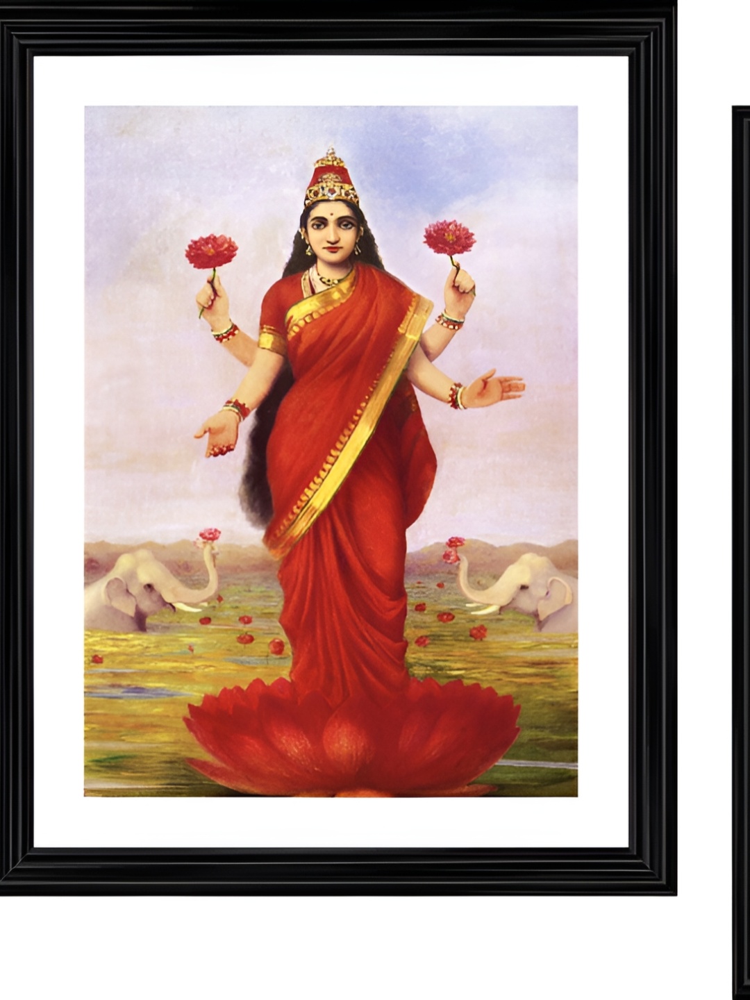 

Adventures India Black & Red 2 Piece Wood Religious Wall Paintings