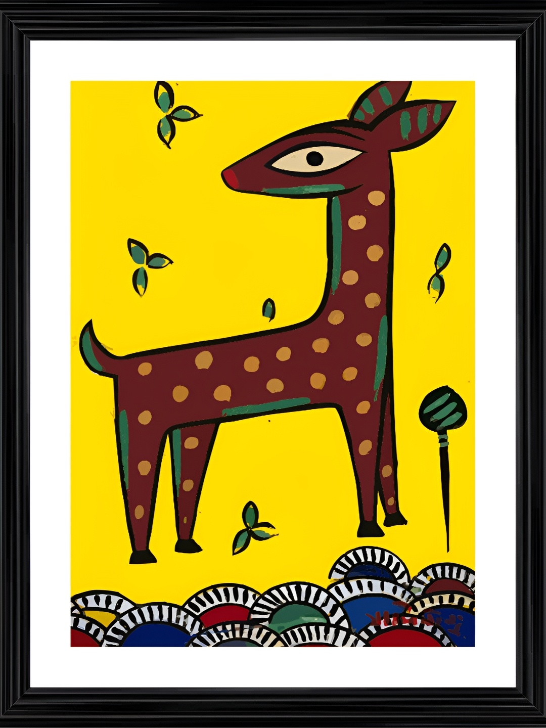 

Adventures India Yellow & Brown Wooden Painting Wall Art