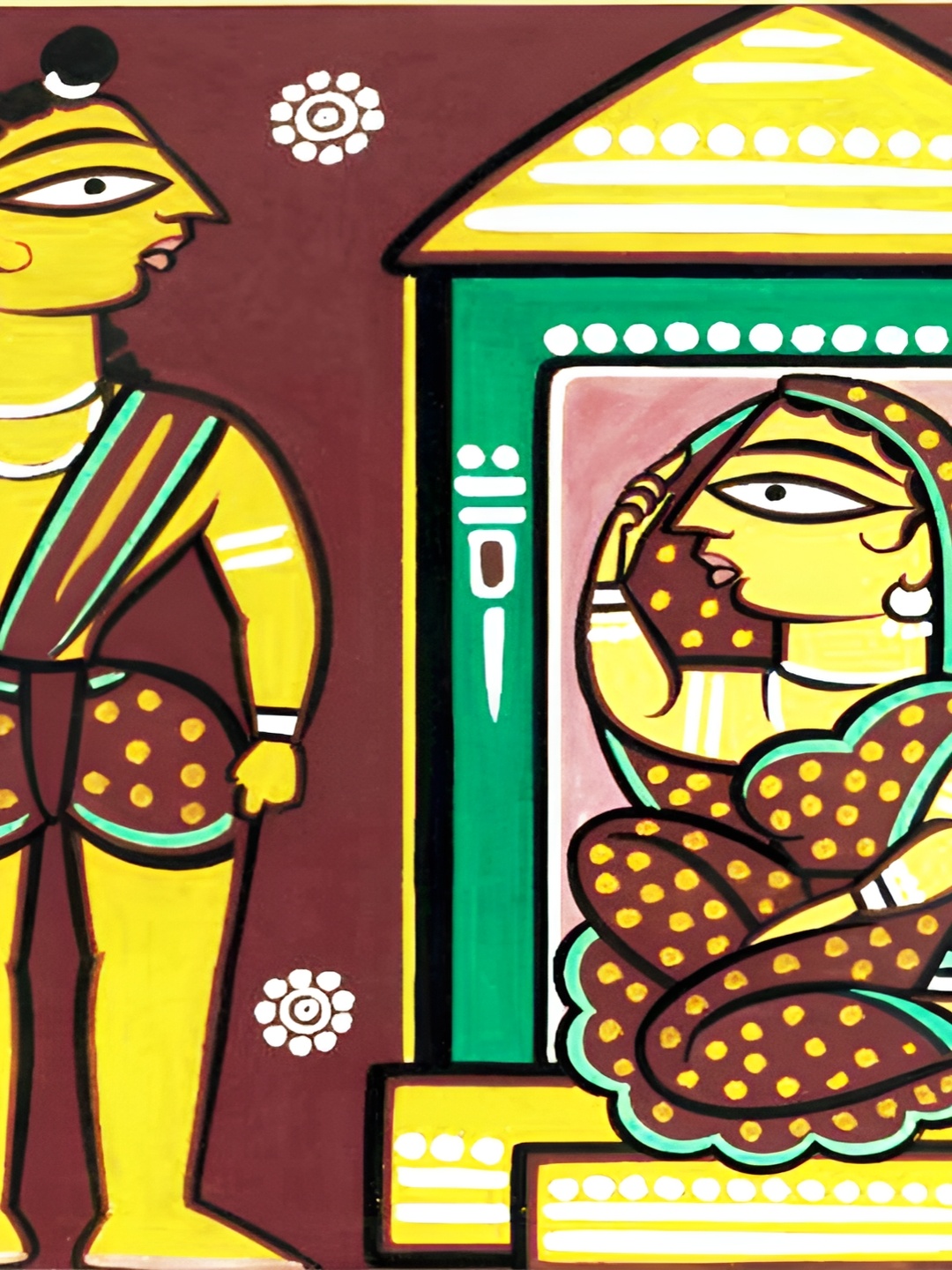 

Adventures India Yellow & Green Wooden Painting Wall Art