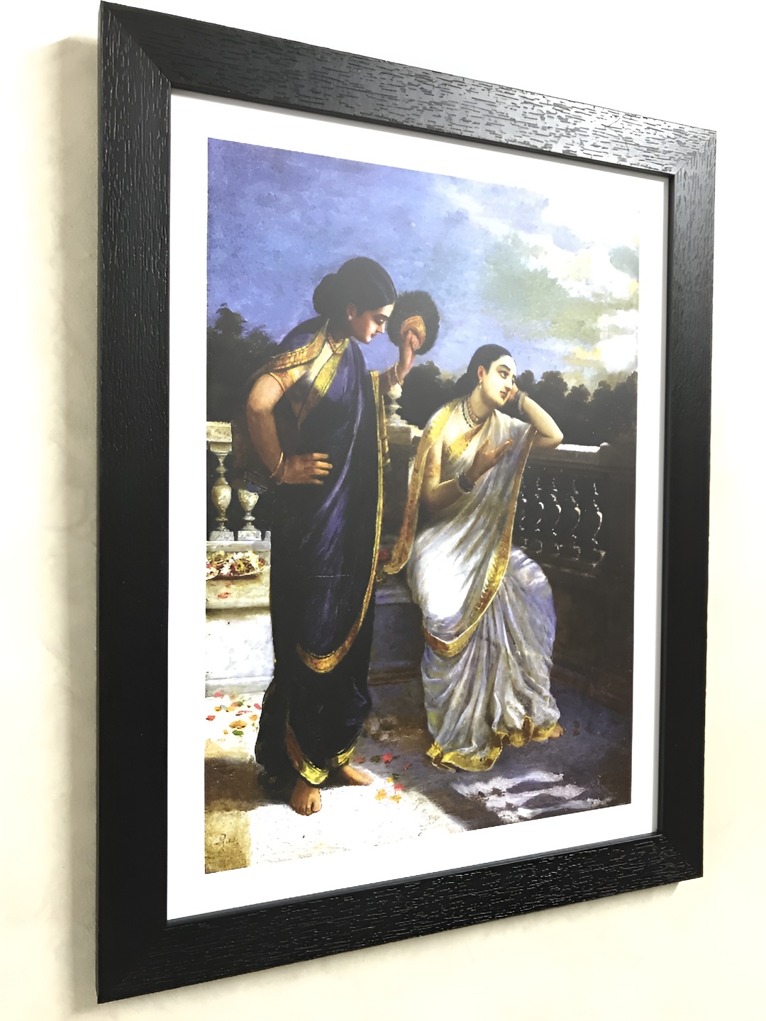 

Adventures India White & Blue Wooden Painting Wall Art