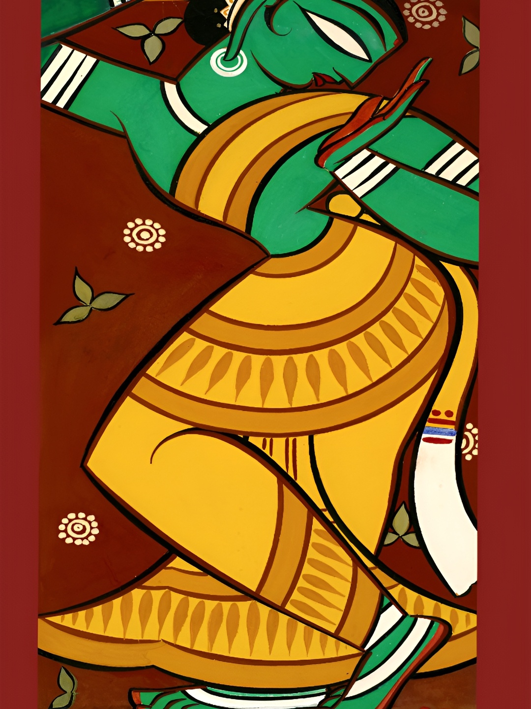 

Adventures India Red & Yellow Wooden Painting Wall Art