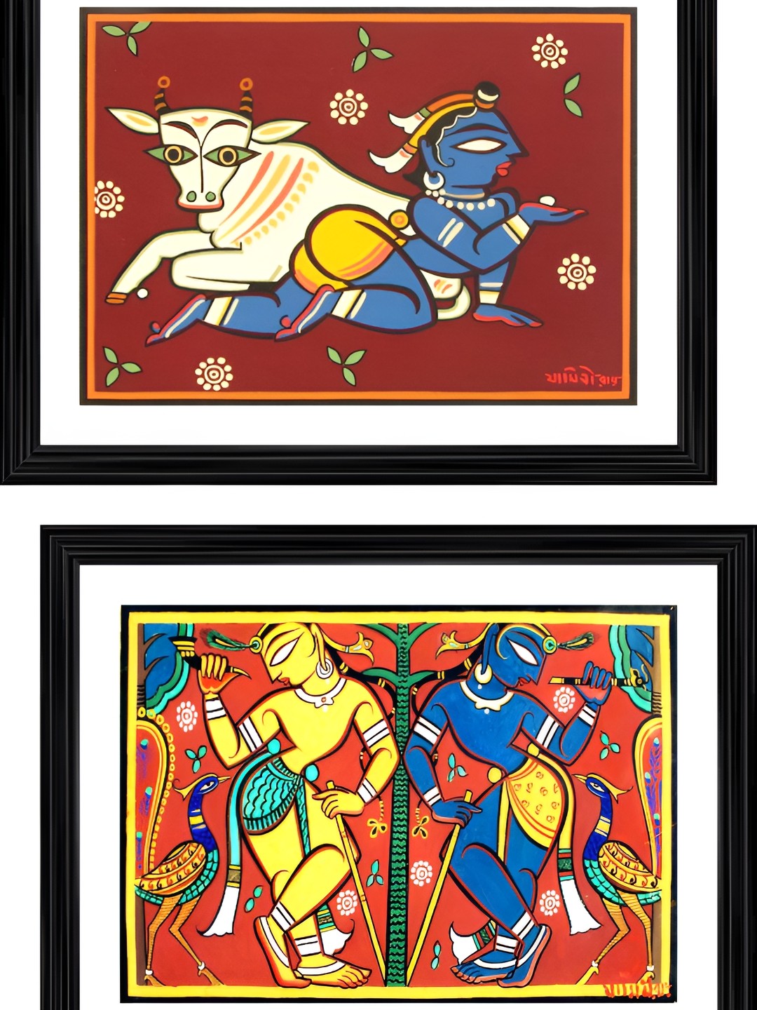 

Adventures India Black & Red 2 Pieces Wooden Painting Wall Art