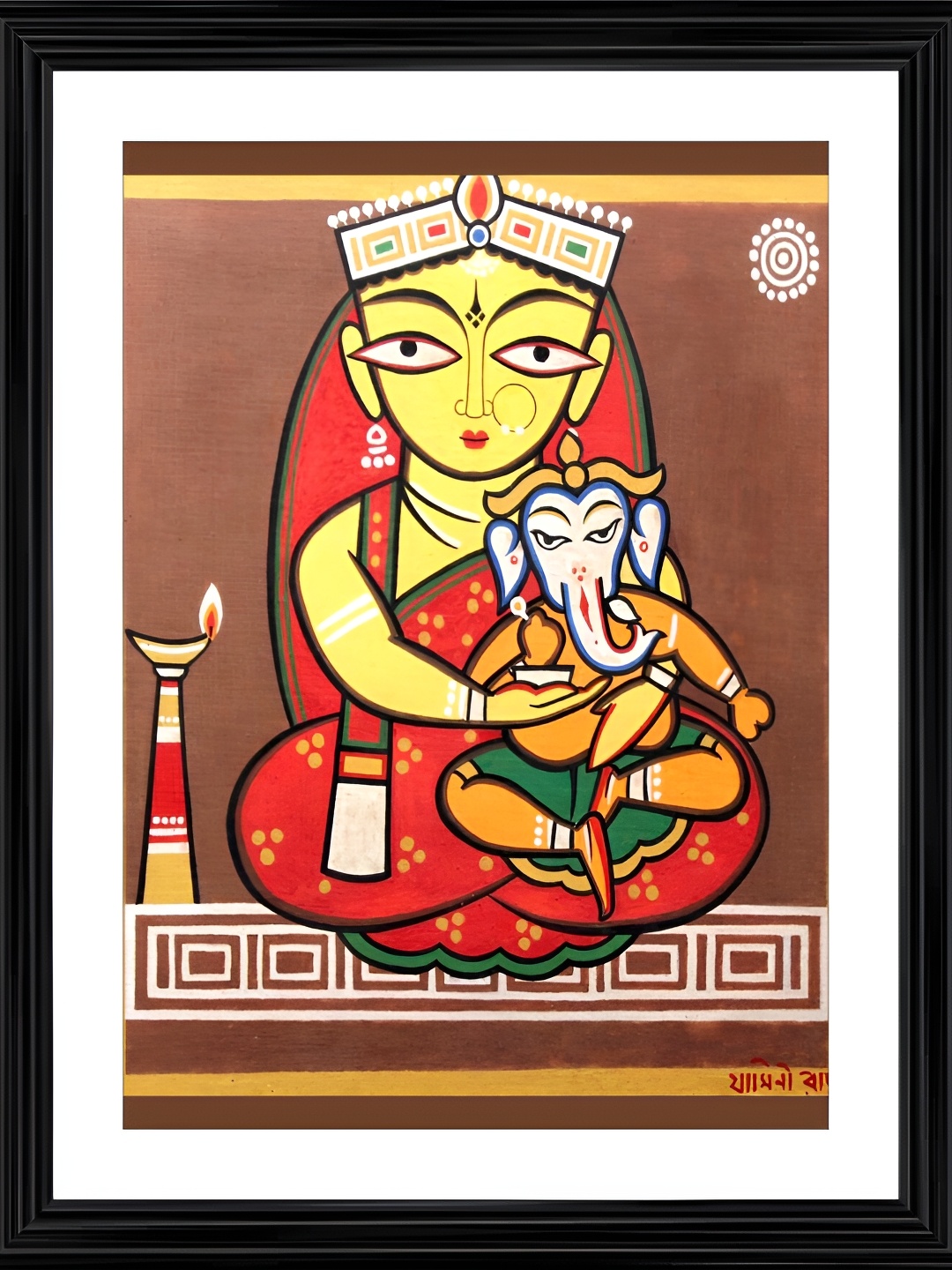 

Adventures India White & Brown Religious Wooden Wall Art