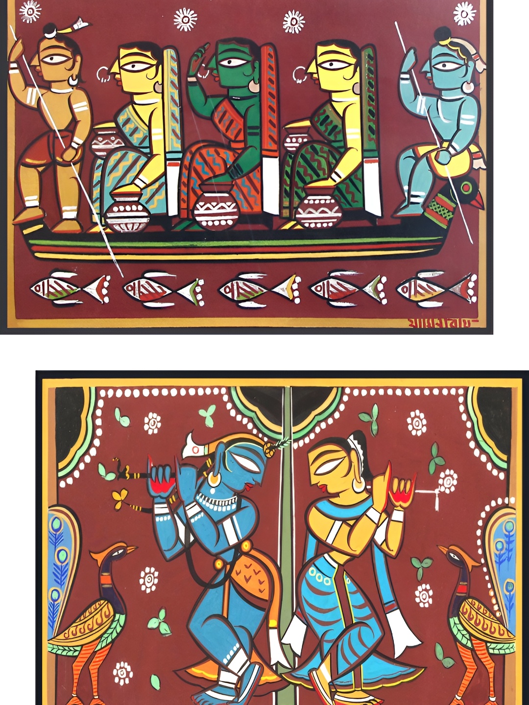 

Adventures India Brown & Blue 2 Pieces Wooden Paintings Wall Art