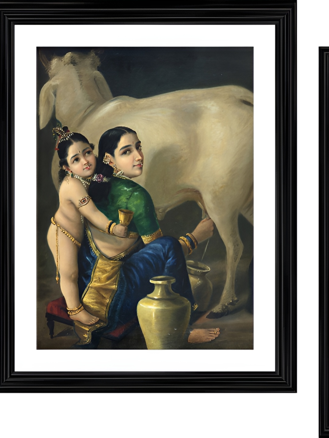 

Adventures India Black & White 2 Pieces Religious Wooden Wall Art