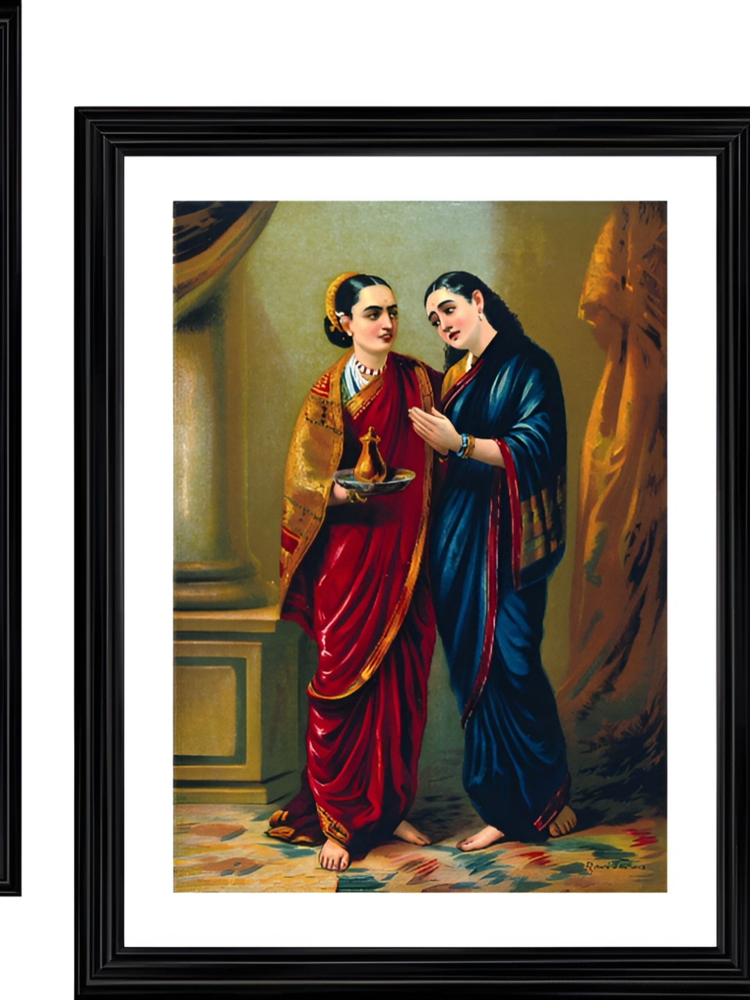 

Adventures India White & Brown 2 Pieces Wooden Painting Wall Arts