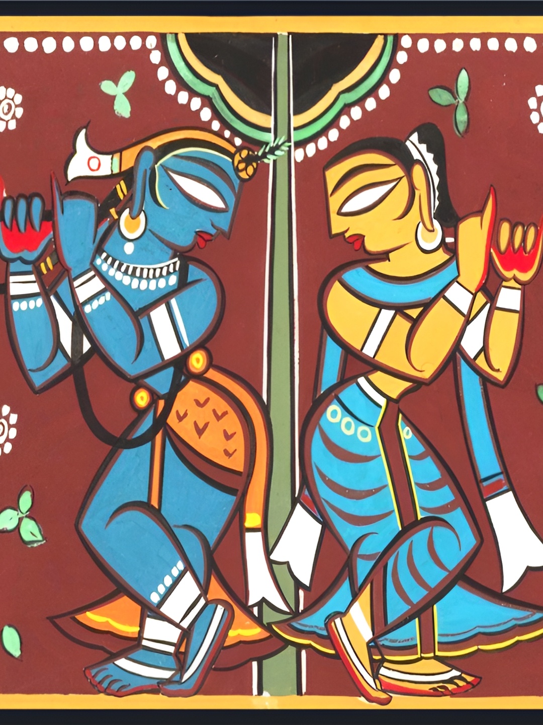

Adventures India Blue & Yellow Wooden Religious Paintings Wall Art