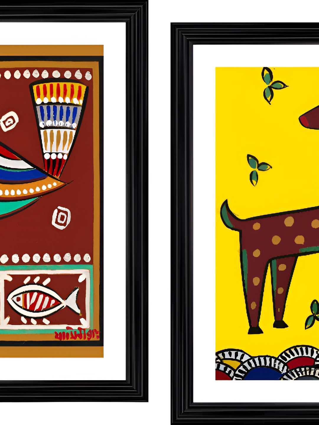 

Adventures India Brown & Yellow 2 Pieces Wooden Painting Wall Art