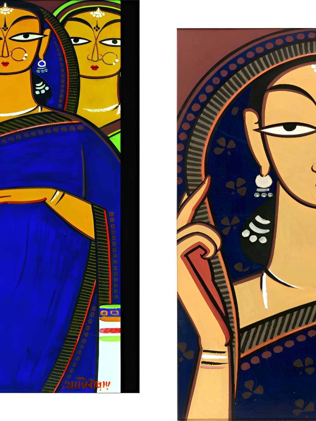 

Adventures India Blue & Black 2 Pieces Wooden Painting Wall Arts