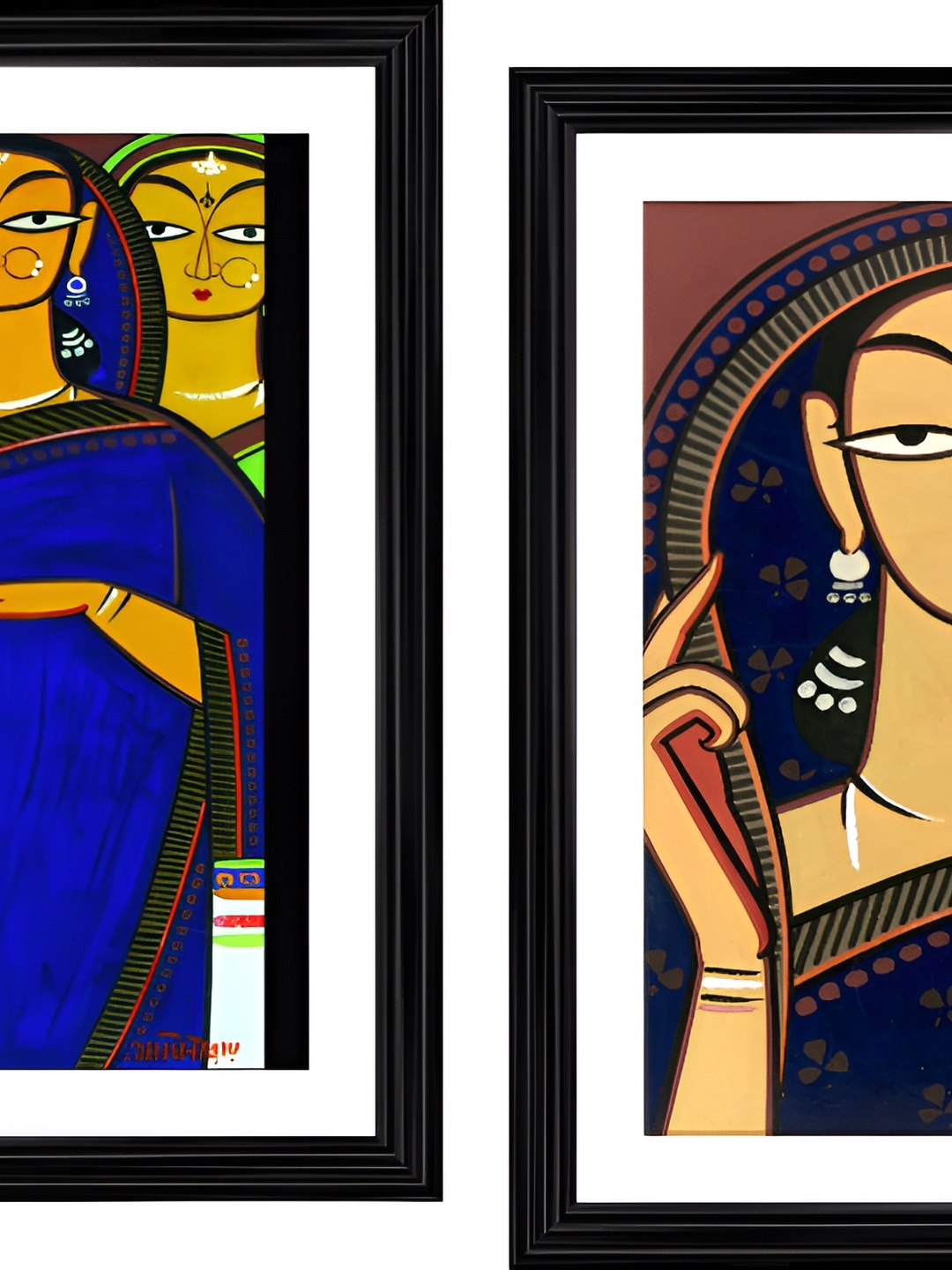 

Adventures India Blue & Nude-Coloured 2 Pieces Wooden Painting Wall Art