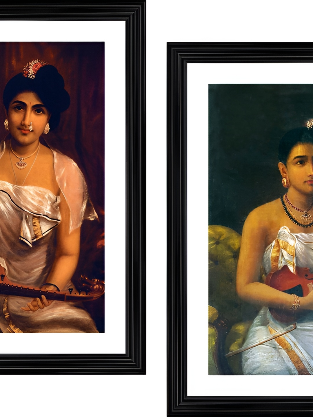 

Adventures India White & Brown 2 Pieces Wooden Painting Wall Art