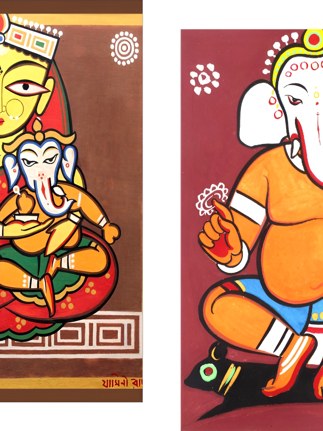 

Adventures India Red & Orange 2 Pieces Wooden Painting Wall Art