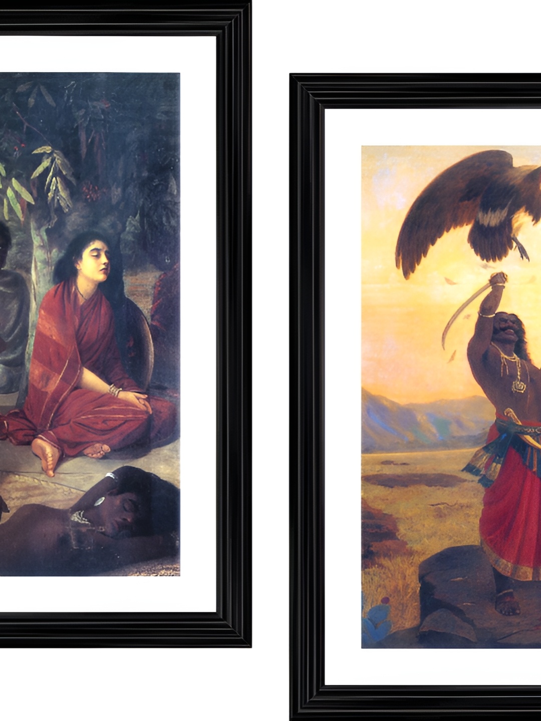 

Adventures India White & Black 2 Pieces Wooden Painting Wall Arts