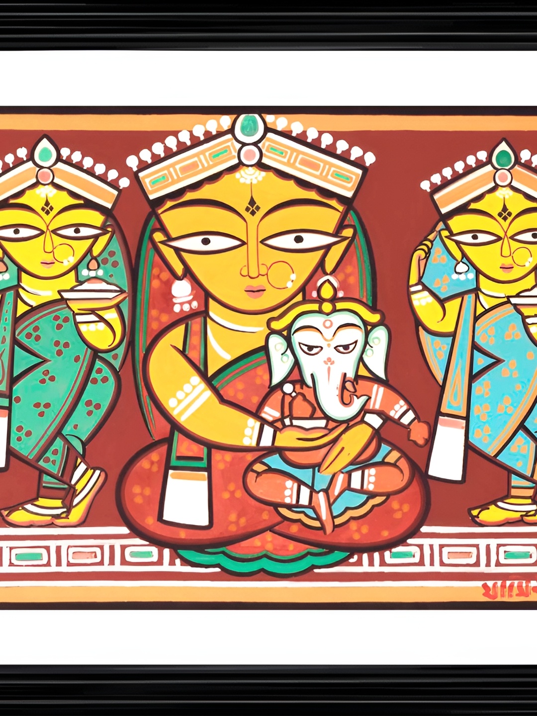 

Adventures India Yellow & Black Wooden Painting Wall Art