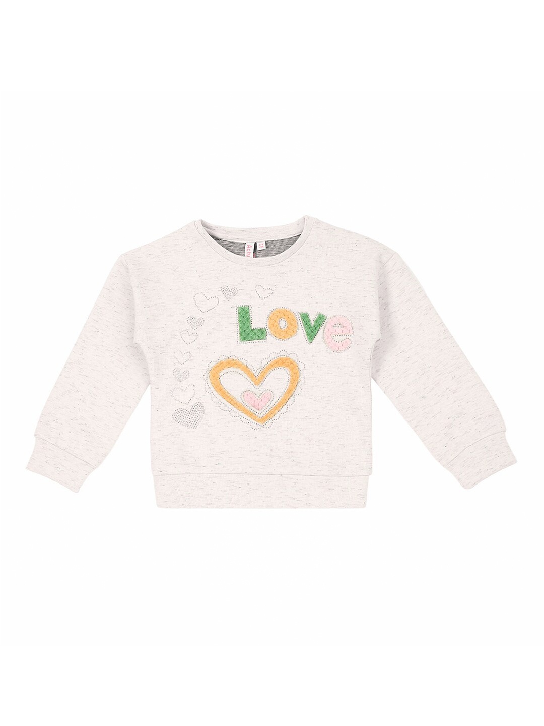 

Actuel Girls Printed Sweatshirt, Cream