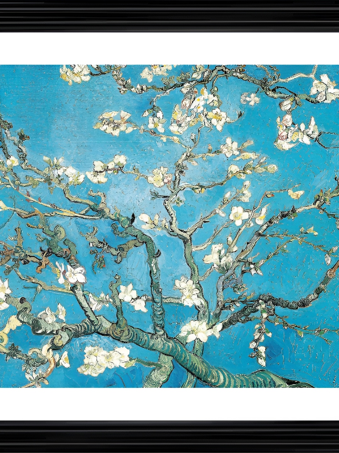 

Adventures India Black & Blue Wooden Floral Paintings Wall Art