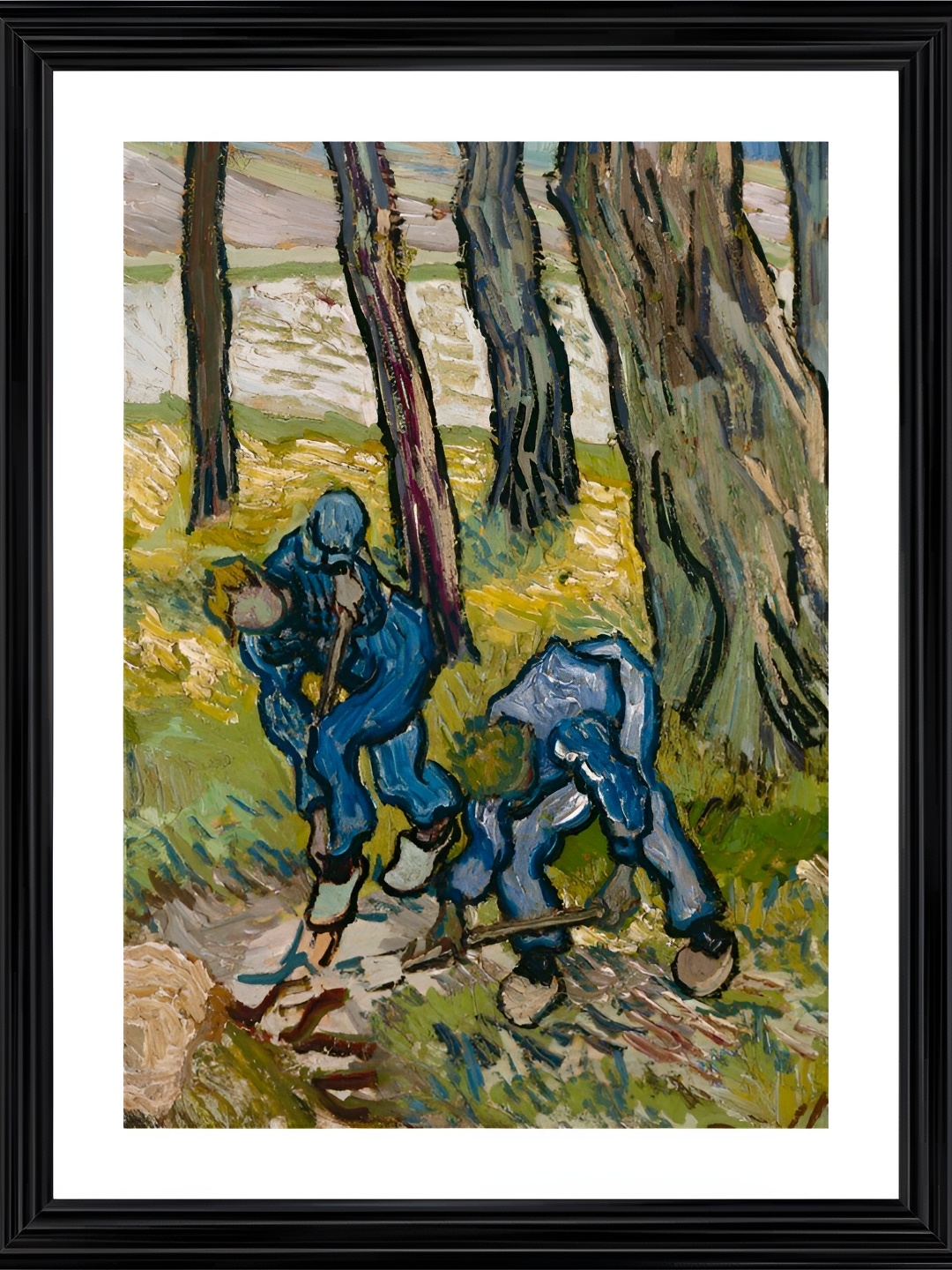 

Adventures India Black & Blue Wooden Painting Wall Art