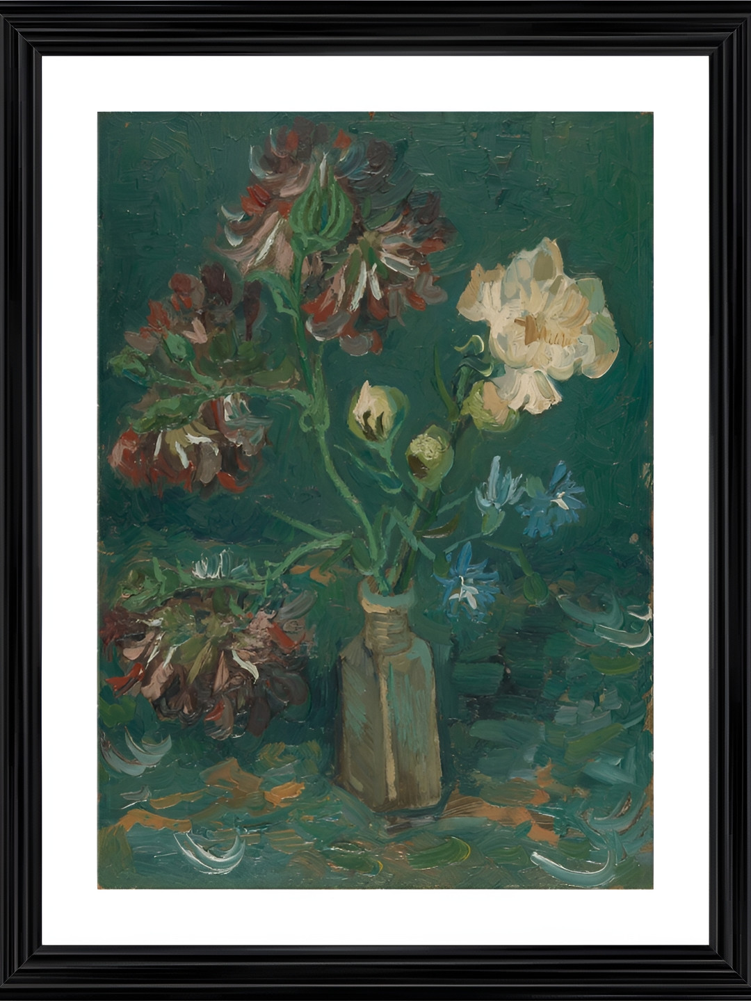 

Adventures India Black & White Wooden Floral and Botanical Paintings Wall Art