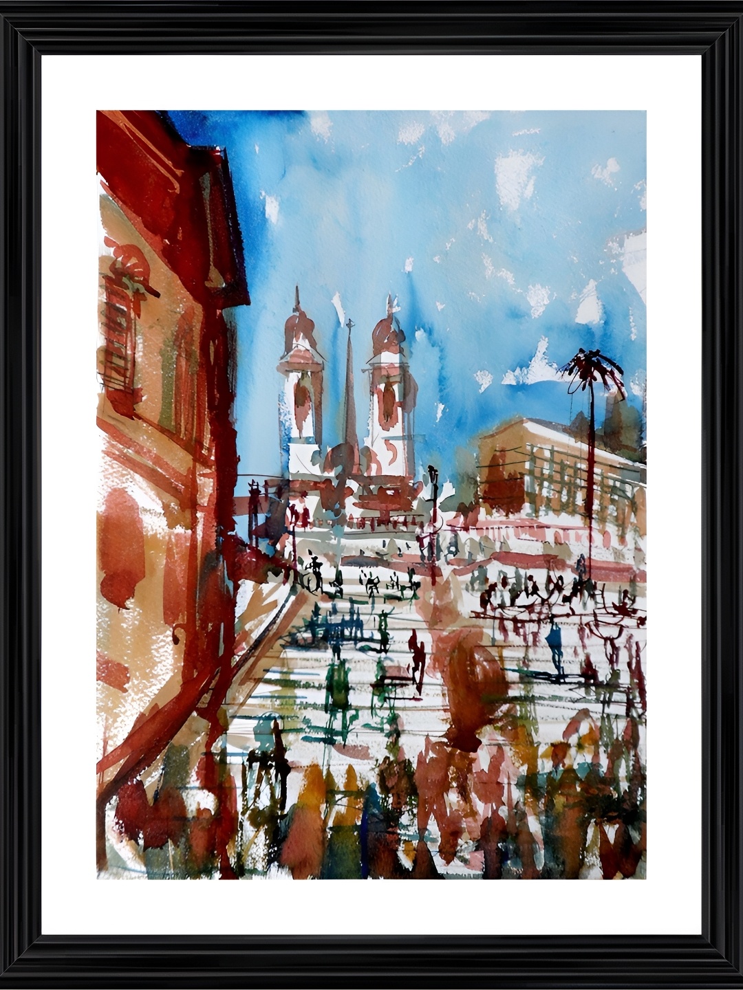 

Adventures India Black & Blue 1 Piece Wood Other Wall Paintings