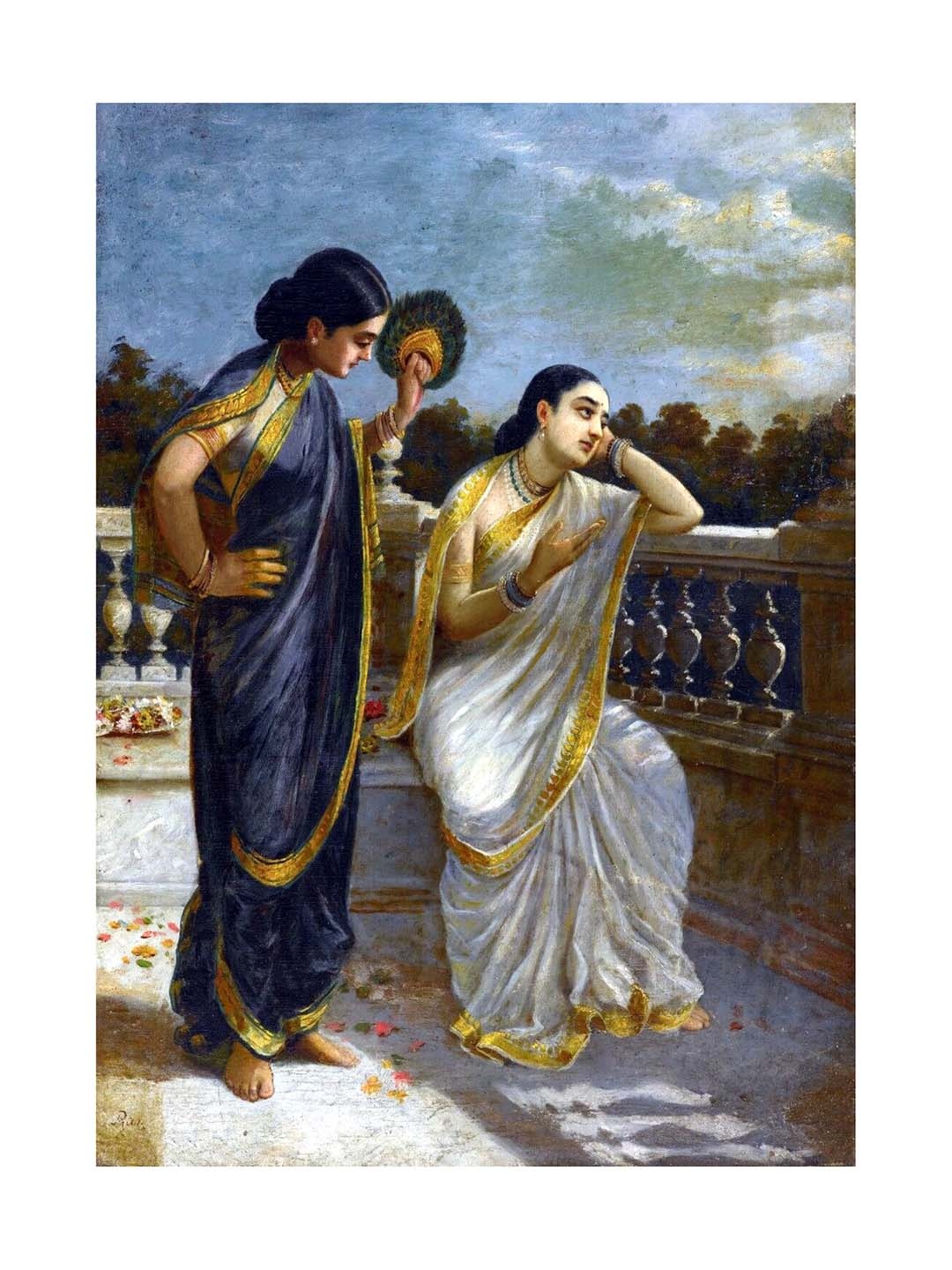 

Adventures India Blue & White Wooden Painting Wall Art