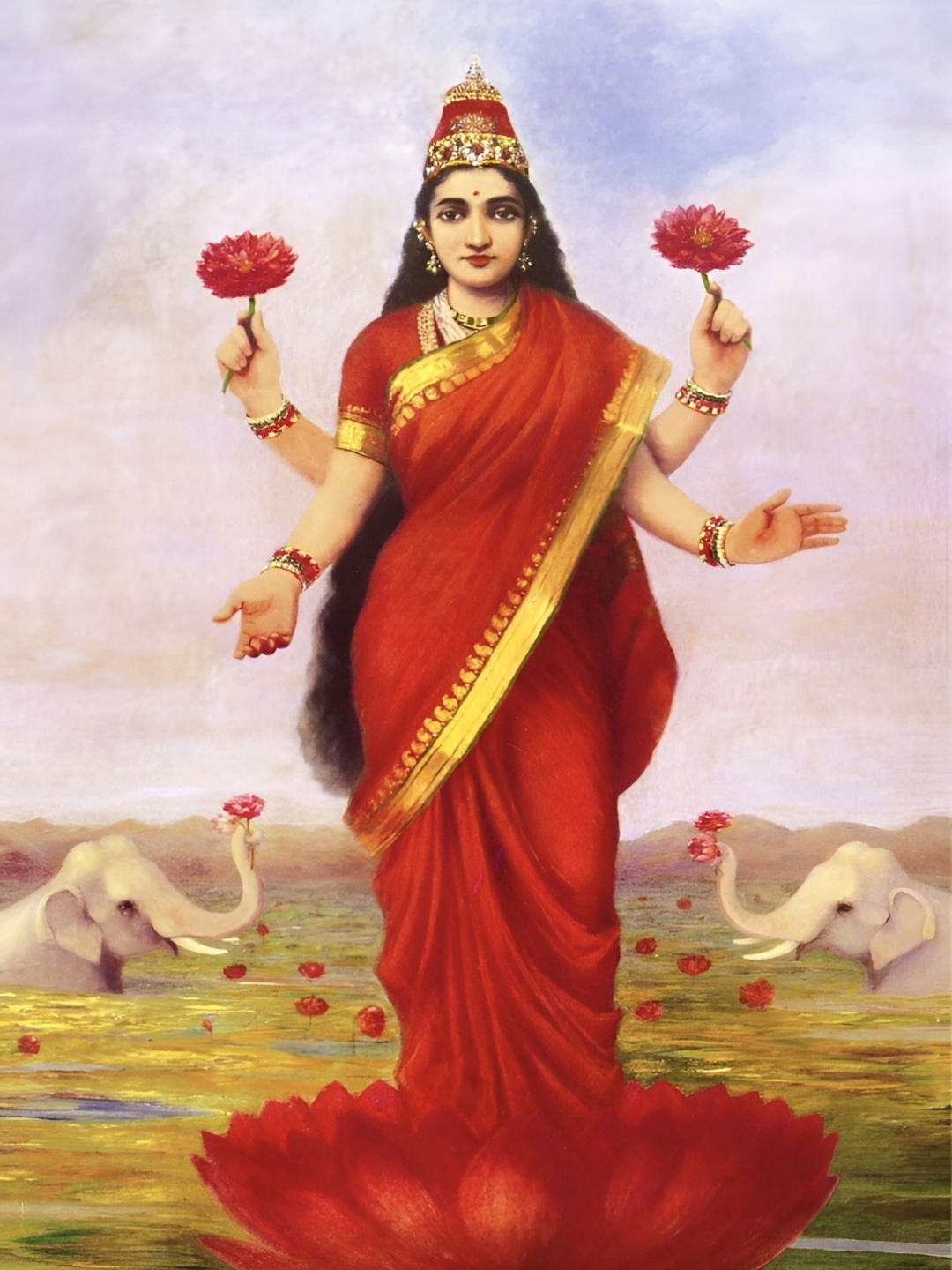 

Adventures India Red & White Religious Wooden Wall Art