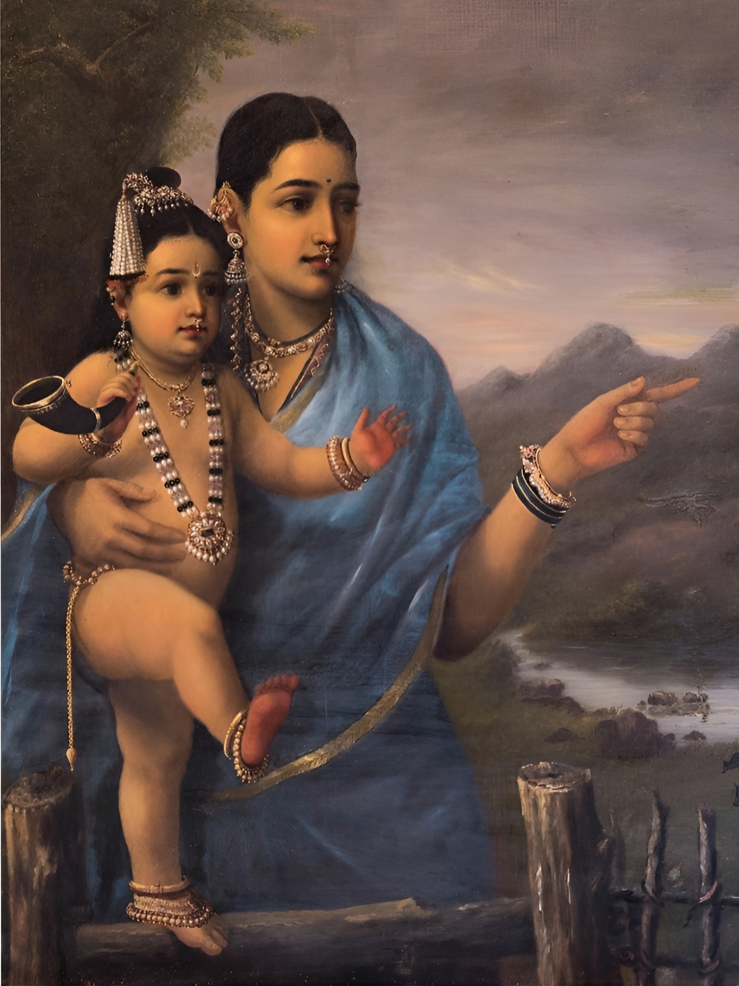 

Adventures India Blue & Beige Wooden Painting Wall Art