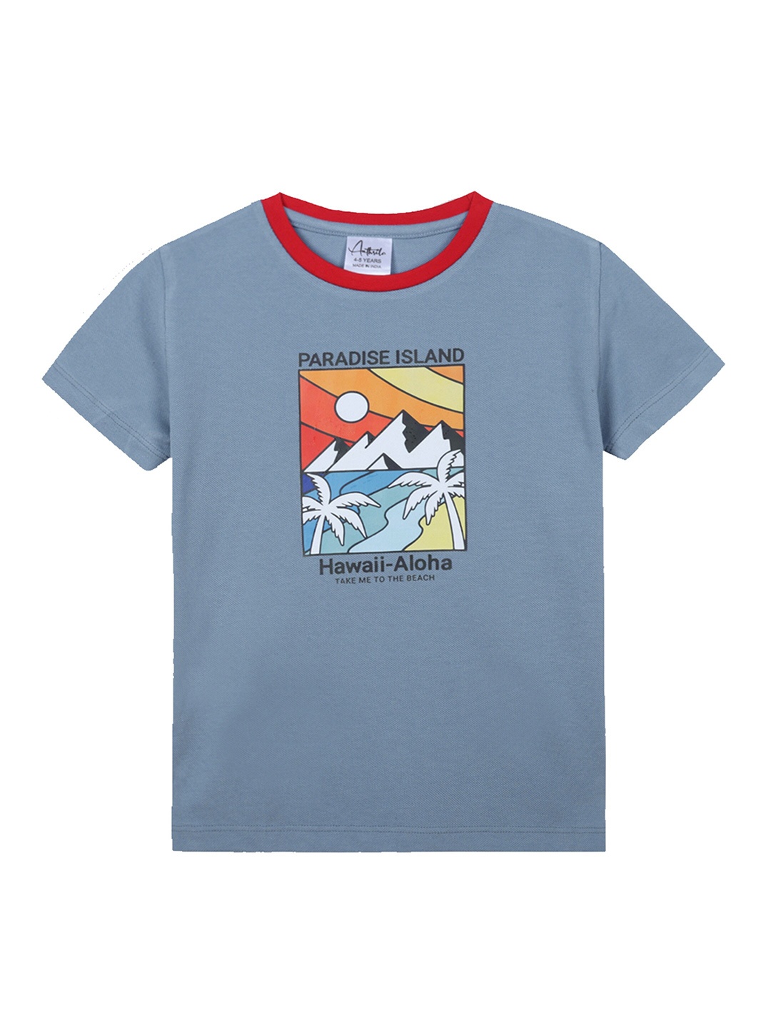 

Anthrilo Boys Typography Printed Applique T-shirt, Blue