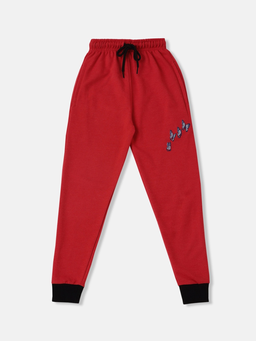 

MADSTO Boys Mid-Rise Cotton Joggers, Red